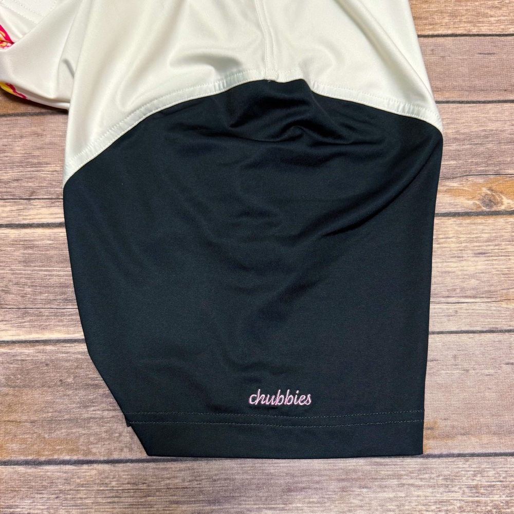 Chubbies Black White Pink Blue The Tennis Champ Performance Short Sleeve Polo XL - Picture 6 of 10